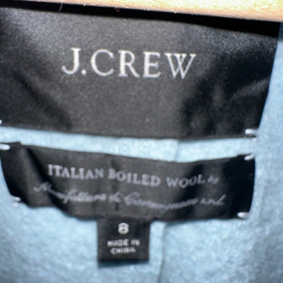 J. Crew ladies 8 medium Italian Boiled Wool Jacket Coat Blazer Sky Powder Blue - Picture 5 of 5